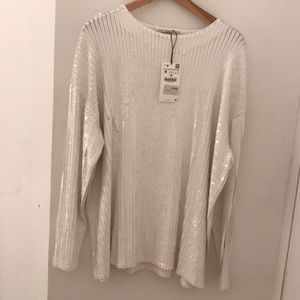 White sequin top/tunic